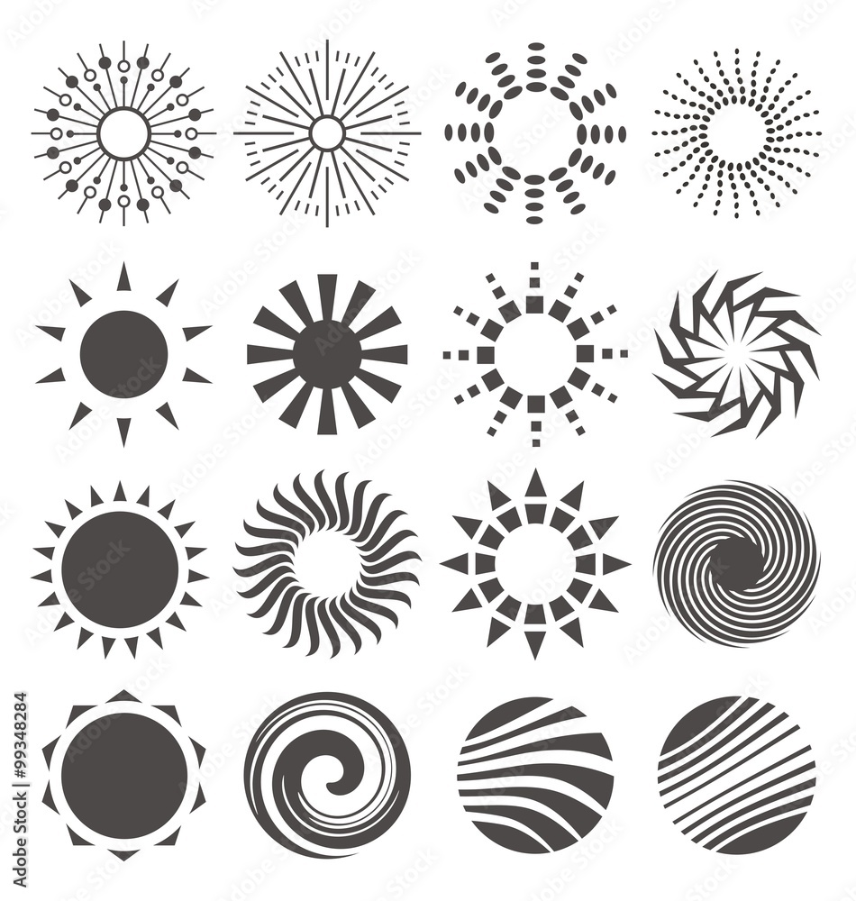 Abstract sun shapes collection Abstract sun shapes collection