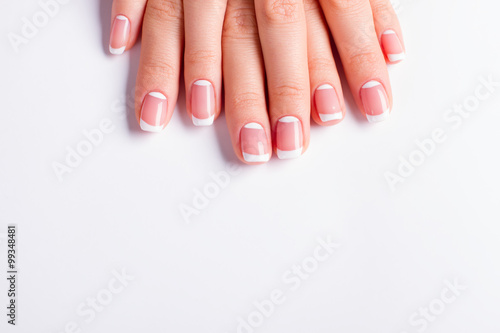 French moon manicure.