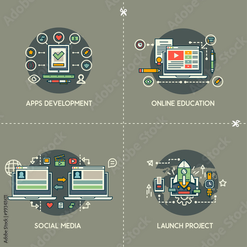 Apps development, online education, social media, launch project