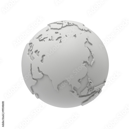 Photography Earth planet globe. 3D render. Russia view.