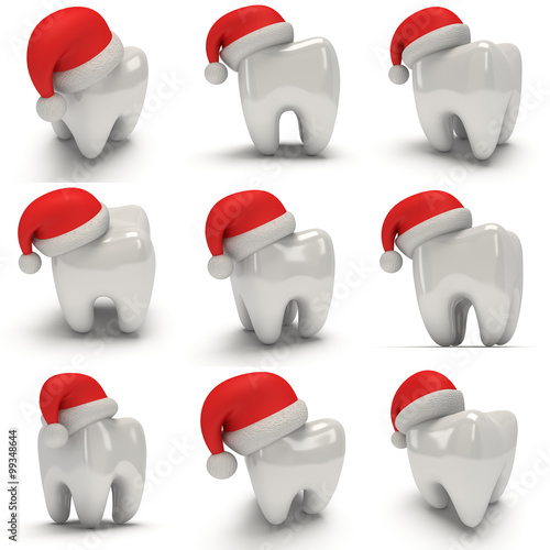Tooth Wearing Santa Claus Hat Set