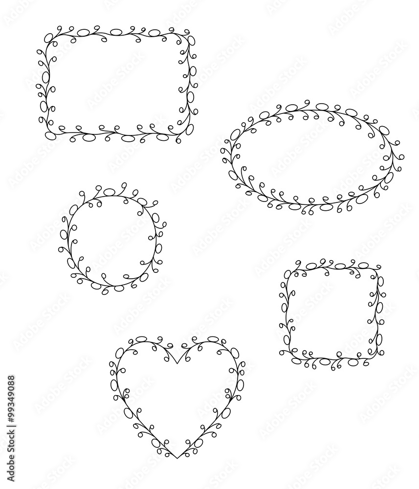 Obraz premium Doodle hand drawn frames