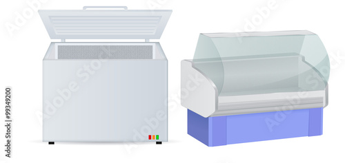 Freezer and refrigerator. 