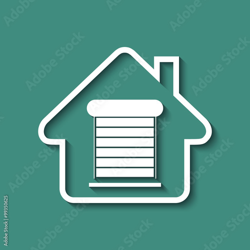 Logo maison et volet roulant.