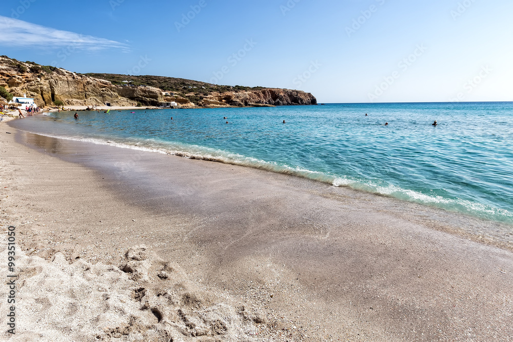 Beautiful natural colors of Firiplaka beach, Milos, Greece