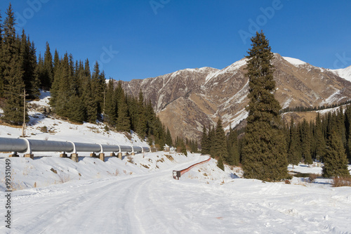 snowy mountain road © korvit