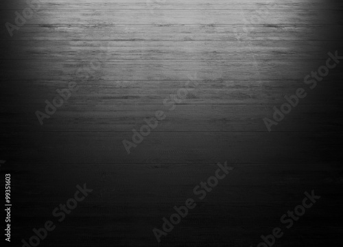 Black wood background with lighting from the window