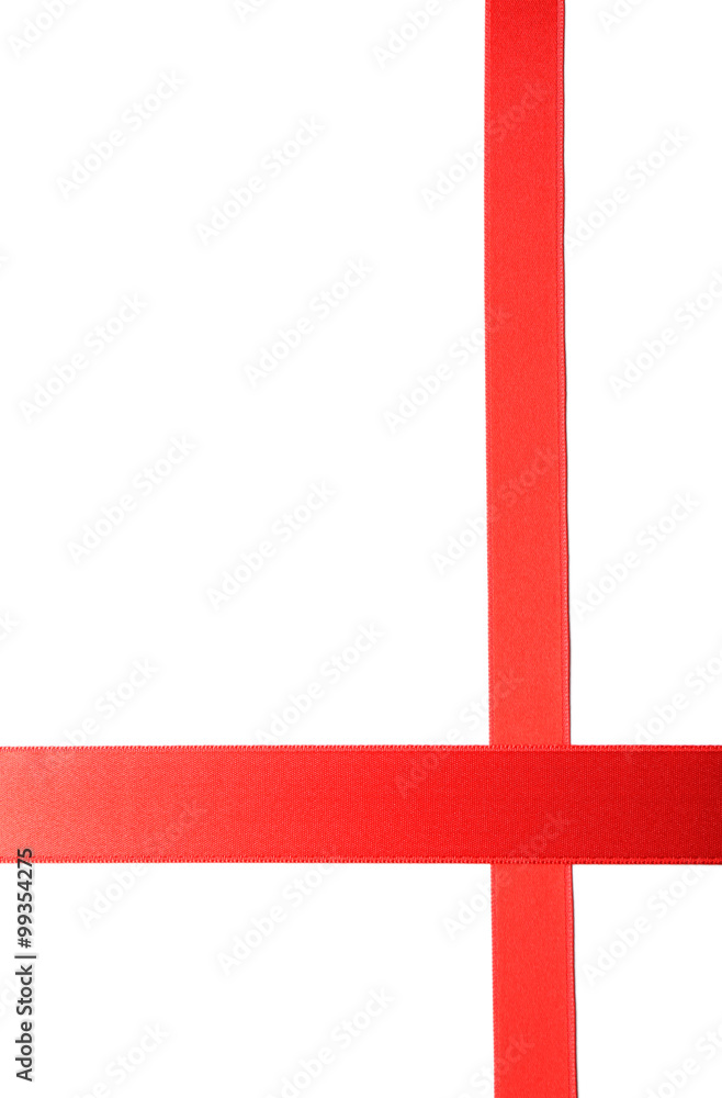 Obraz premium two red ribbons, isolated on white