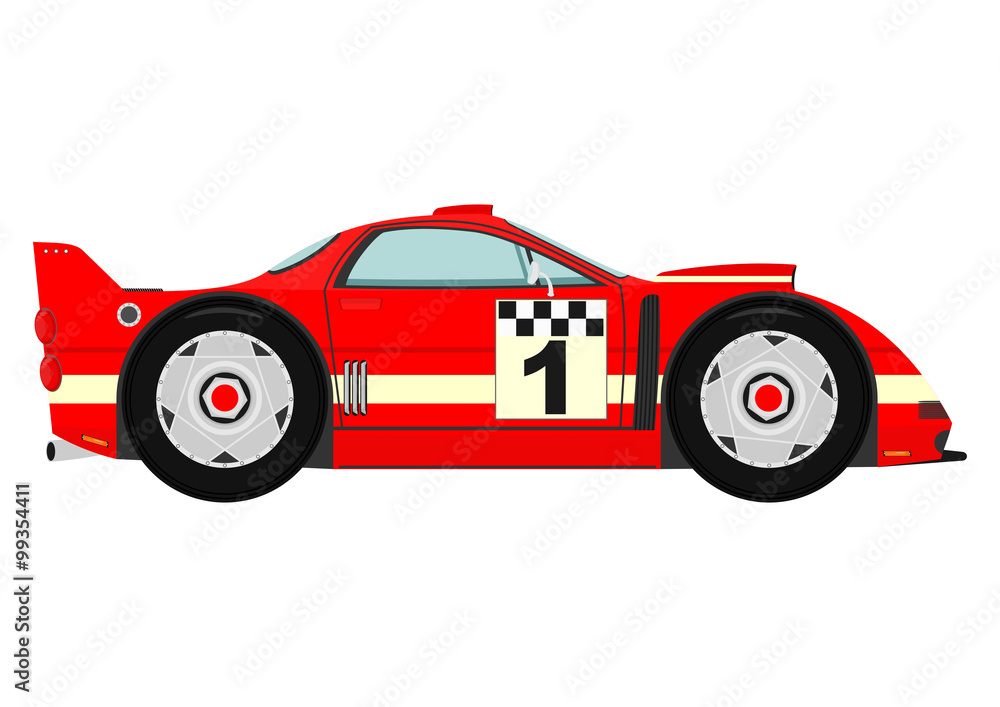Cartoon sports car on a white background. Vector without gradients. Cartoon sports car on a white background. Vector without gradients.
