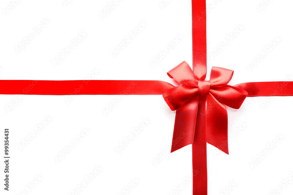 Two ribbons and bow, isolated on white Two ribbons and bow, isolated on white