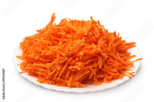Grated carrot on a plate