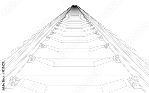 Railway on white
