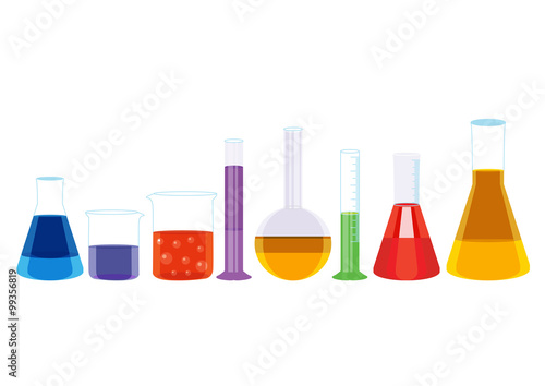 Chemical test tubes icons illustration vector