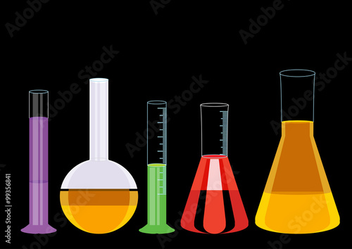 Chemical test tubes icons illustration vector