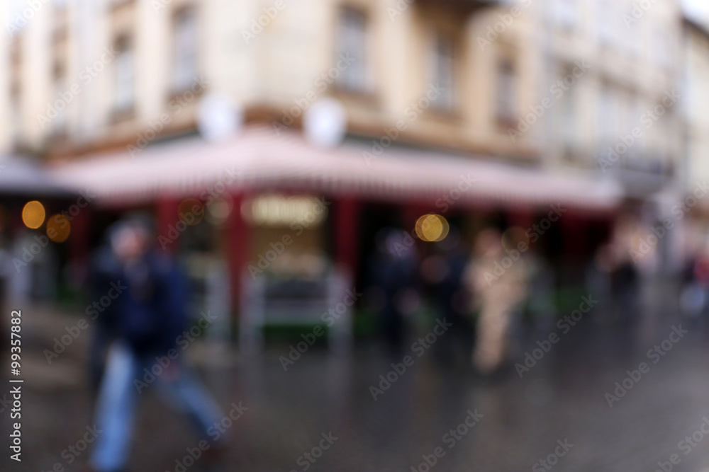 Fototapeta premium Blurred wet street