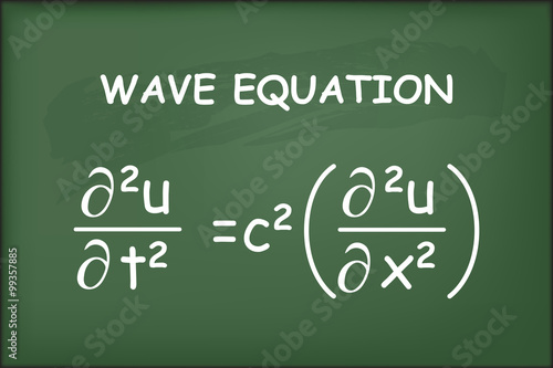 Wave equation on chalkboard vector