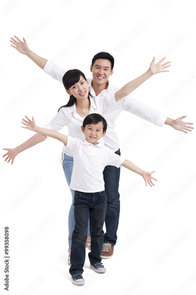 Portrait of a happy family with one child Portrait of a happy family with one child