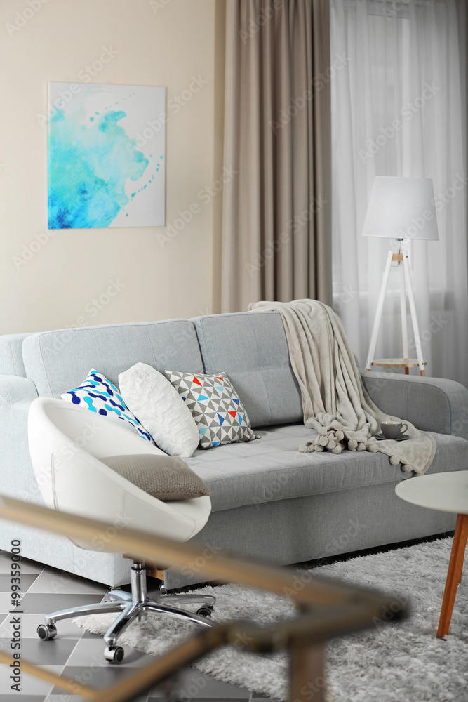 Fototapeta premium Sofa and armchair in living room