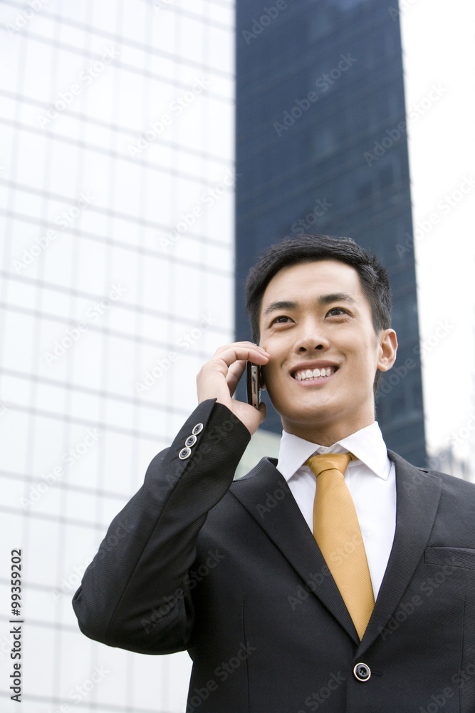 Businessman talking on cellphone Businessman talking on cellphone
