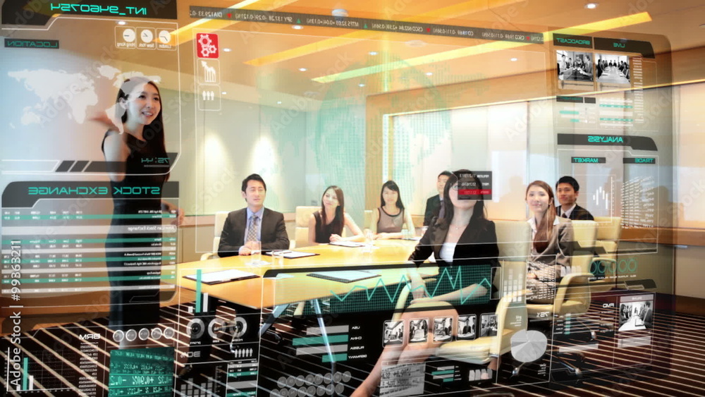 Motion graphics Asian businessman communication technology touch screen banking Motion graphics Asian businessman communication technology touch screen banking
