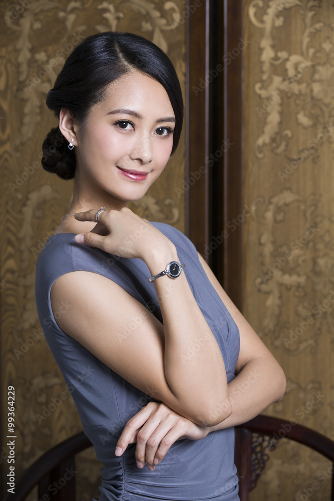Fototapeta premium Portrait of elegant young woman