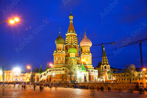 St. Basil's Cathedral in Moscow's Red Square, night lights