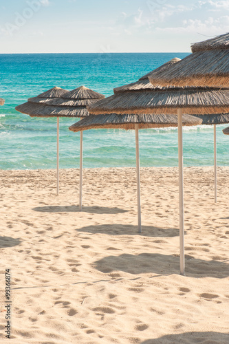 Umbrellas on the seaside photo