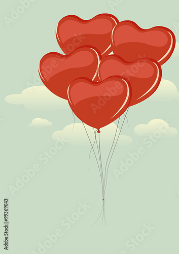 Bunch of heart shaped balloons