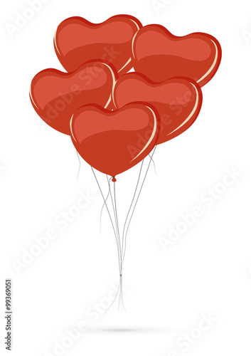 Bunch of heart shaped balloons