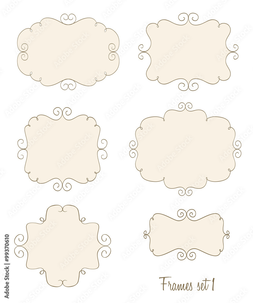 set of simple doodle frames. vector set of simple doodle frames. vector