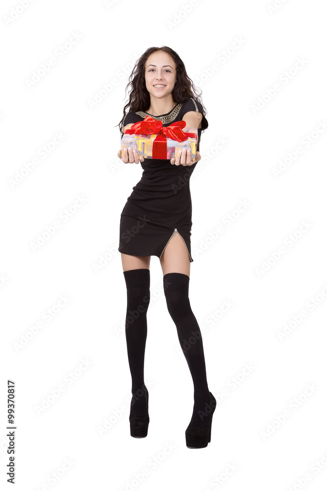 girl with gift box girl with gift box