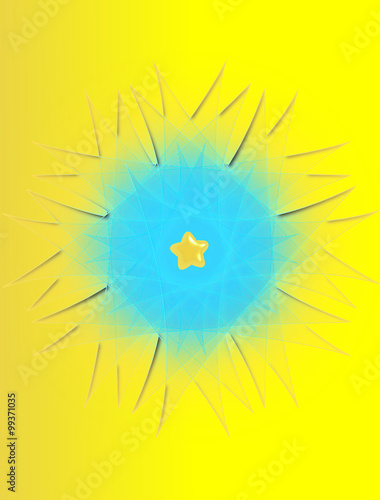 Estrella de la mañana sobre fondo amarillo