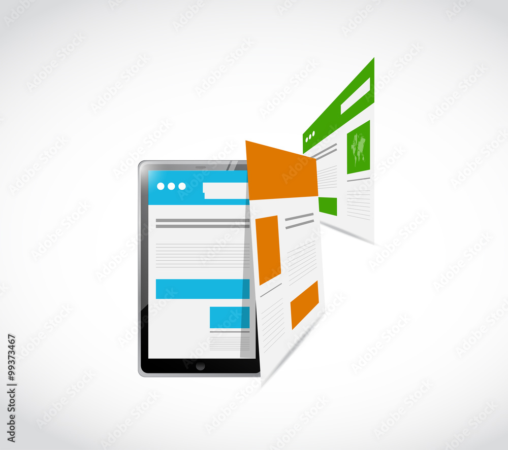 tablet responsive concept and pages illustration tablet responsive concept and pages illustration