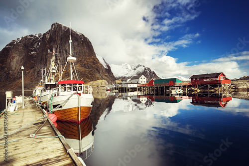 spring sunset - Reine, Lofoten islands, Norway photo