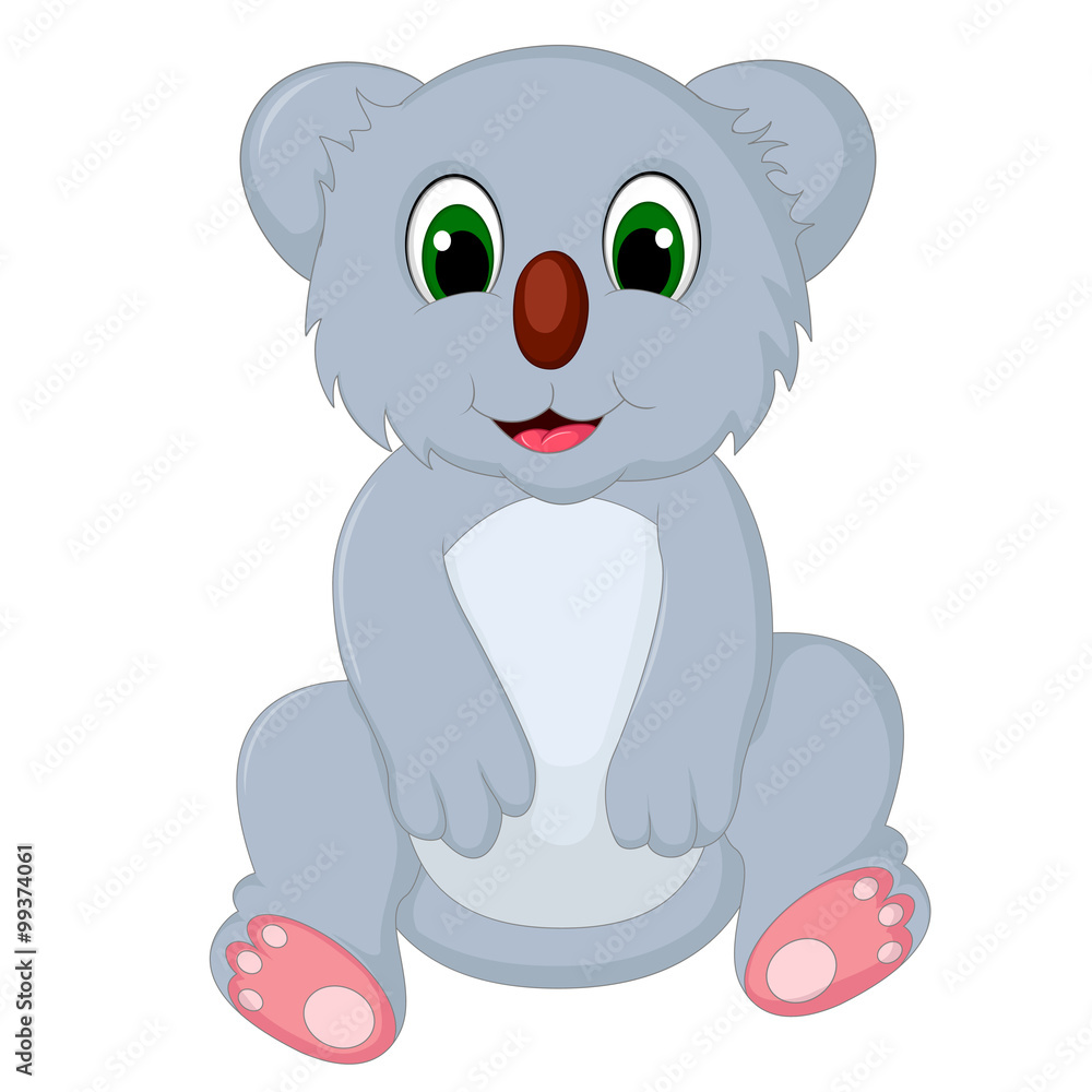 Naklejka premium happy koala cartoon sitting