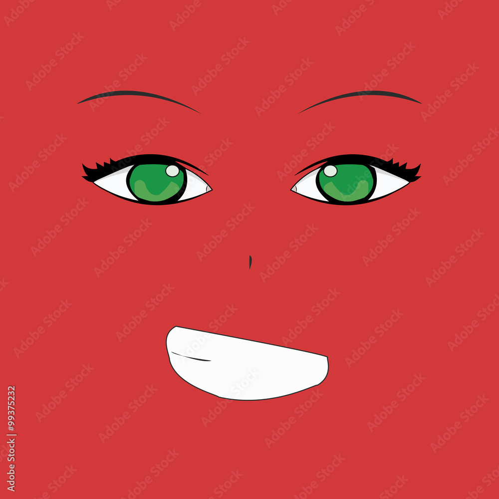 Smile cartoon face with emotion (anime style) Smile cartoon face with emotion (anime style)