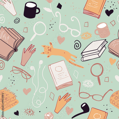 Vector books pattern. 