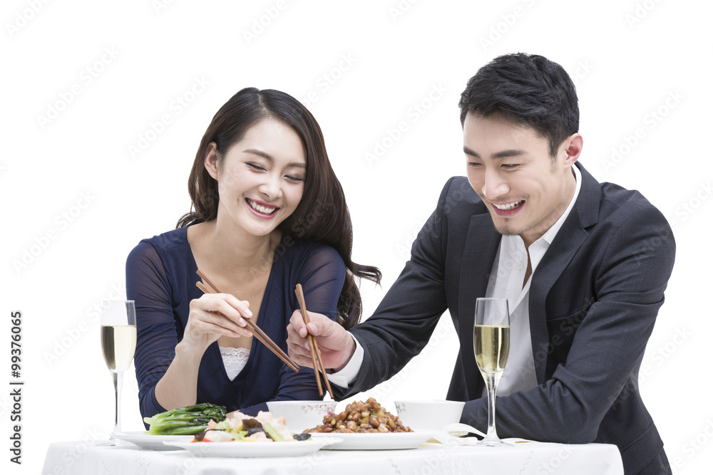 Happy young couple having dinner Happy young couple having dinner