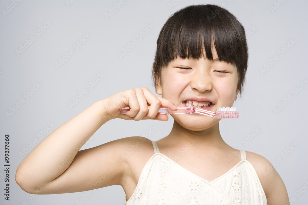 Little girl brushing teeth Little girl brushing teeth