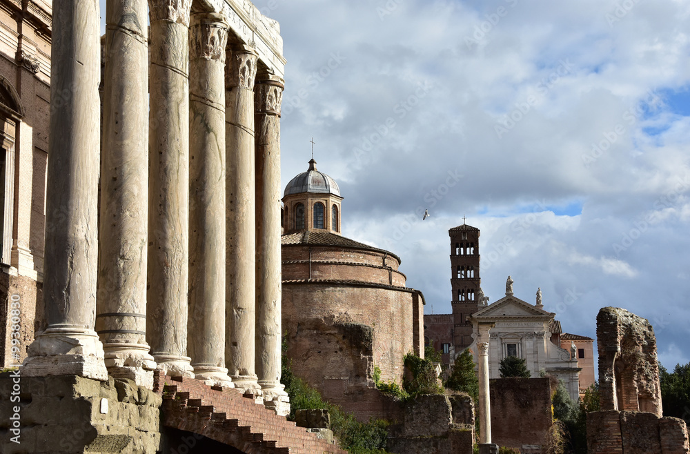 Ancient temples and churches from Roman Forum