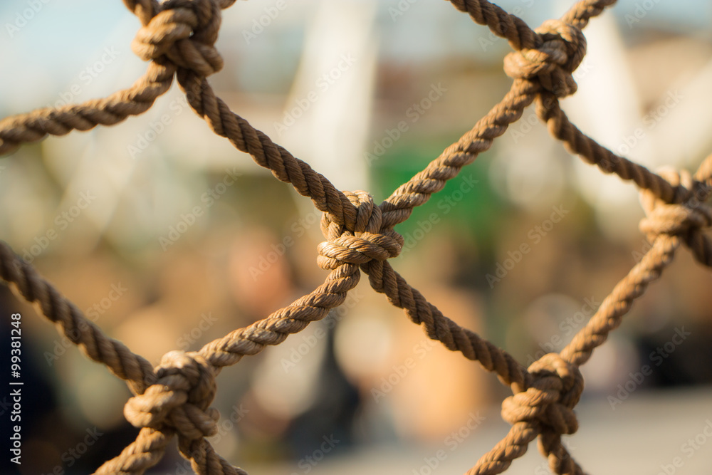 Knot of rope with blurred background Knot of rope with blurred background