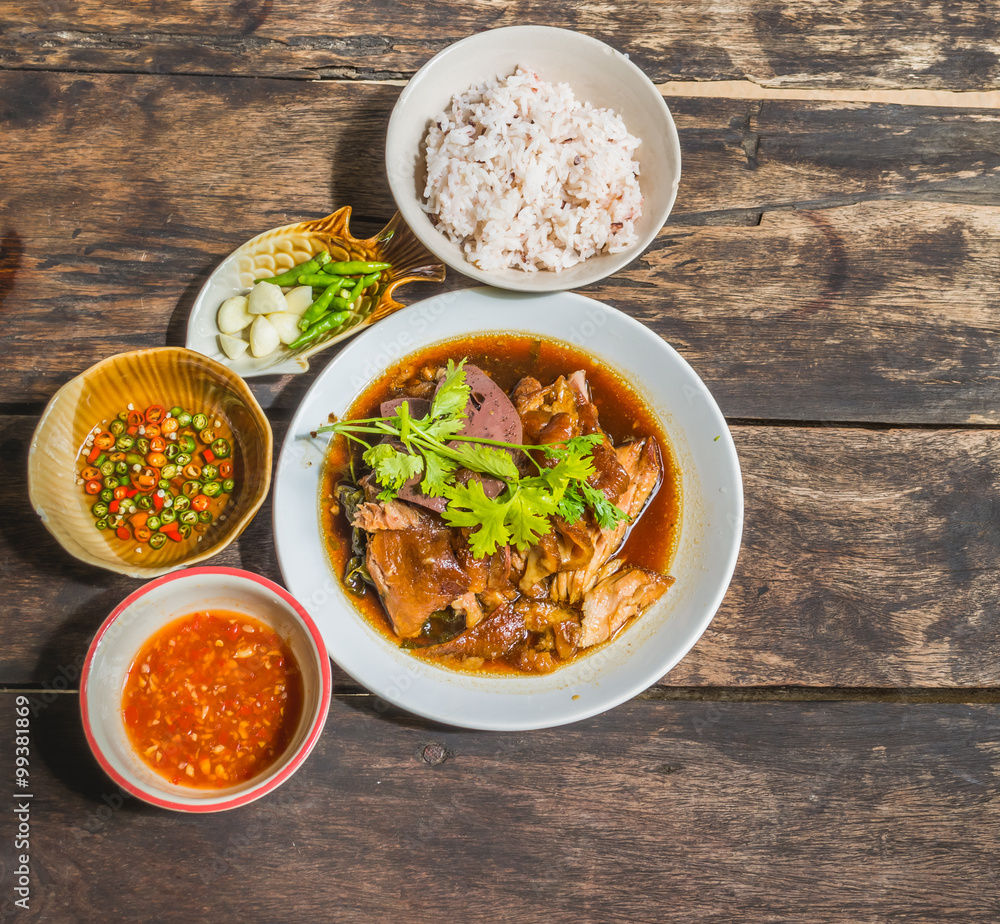 Thai Style pork leg pot stewed Thai Style pork leg pot stewed