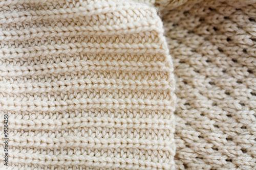 clothes from knitted knitwear close up