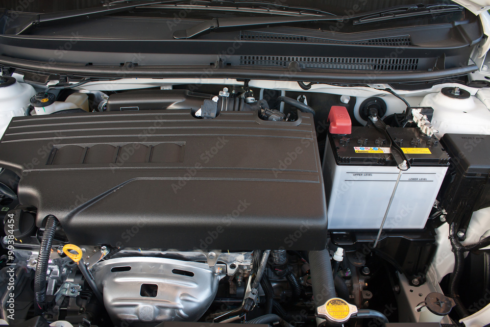 Fototapeta premium Close up detail of new car engine