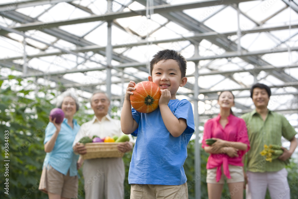 Family gardening in modern farm Family gardening in modern farm