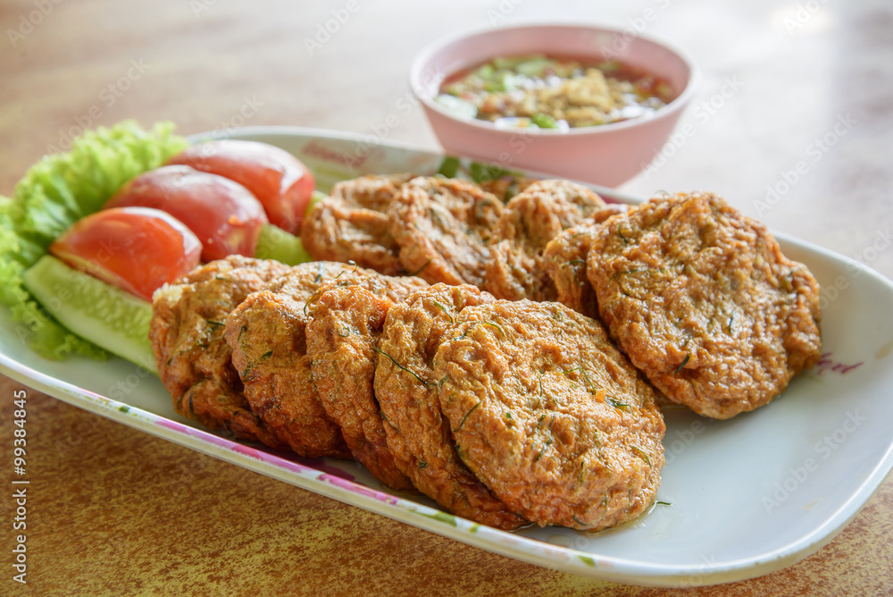 spicy curry fried fish patty made from fish mix with curry paste spicy curry fried fish patty made from fish mix with curry paste