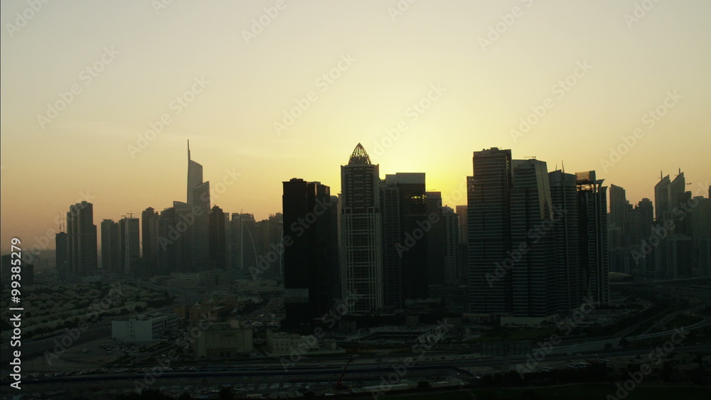 Aerial Dubai sunset Skyscraper Apartments Arabic Architecture UAE Aerial Dubai sunset Skyscraper Apartments Arabic Architecture UAE
