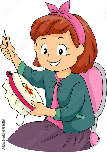 Kid Girl Hobby Embroidery