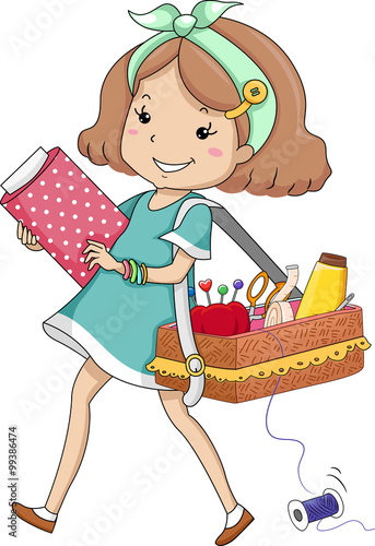 Kid Girl Carry Sewing Kit