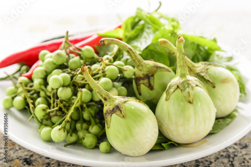 Various kinds of vegetables on dish